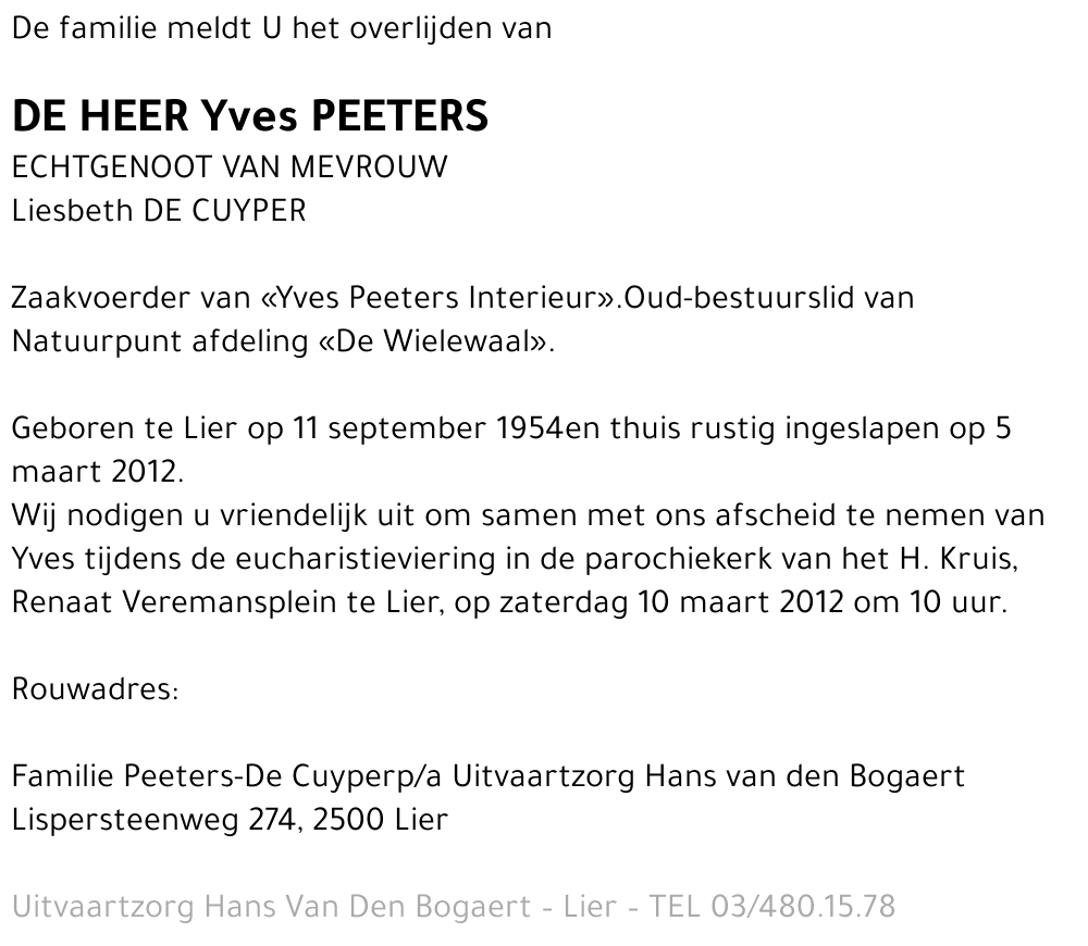 Yves Peeters