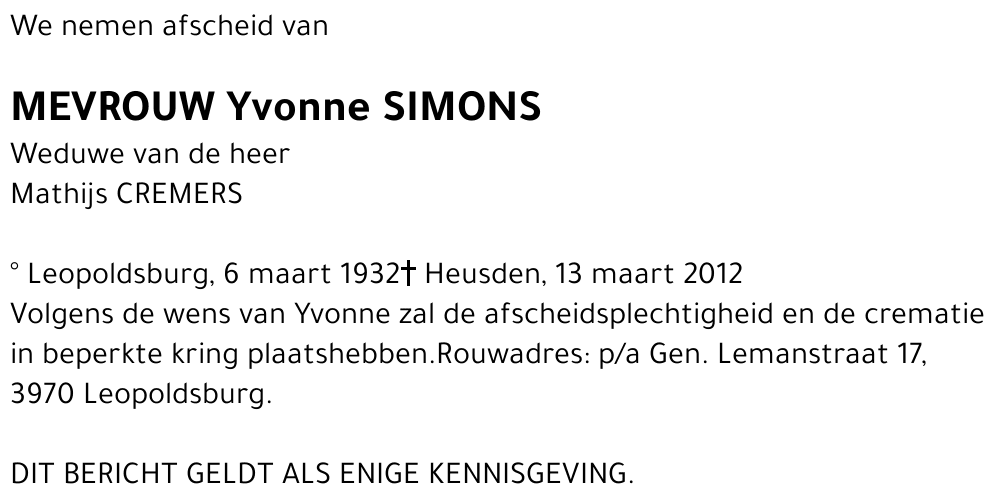 Yvonnee Simons