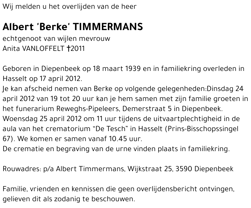 Albert 'Berke' Timmermans