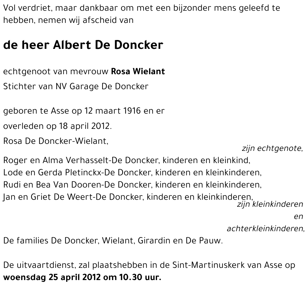 Albert De Doncker