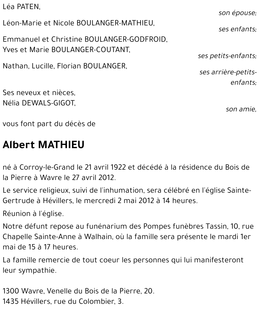 Albert MATHIEU