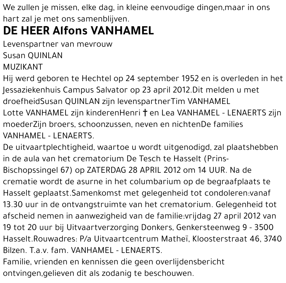 Alfons VANHAMEL