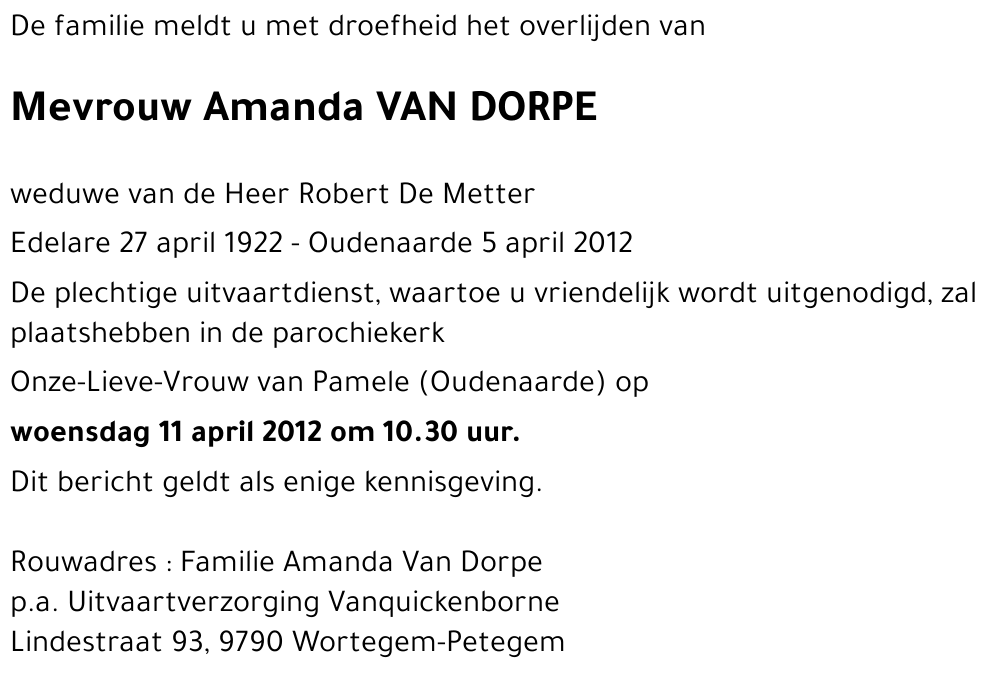 Amanda Van Dorpe