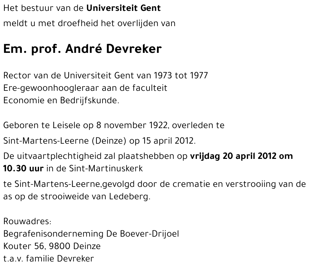 André DEVREKER