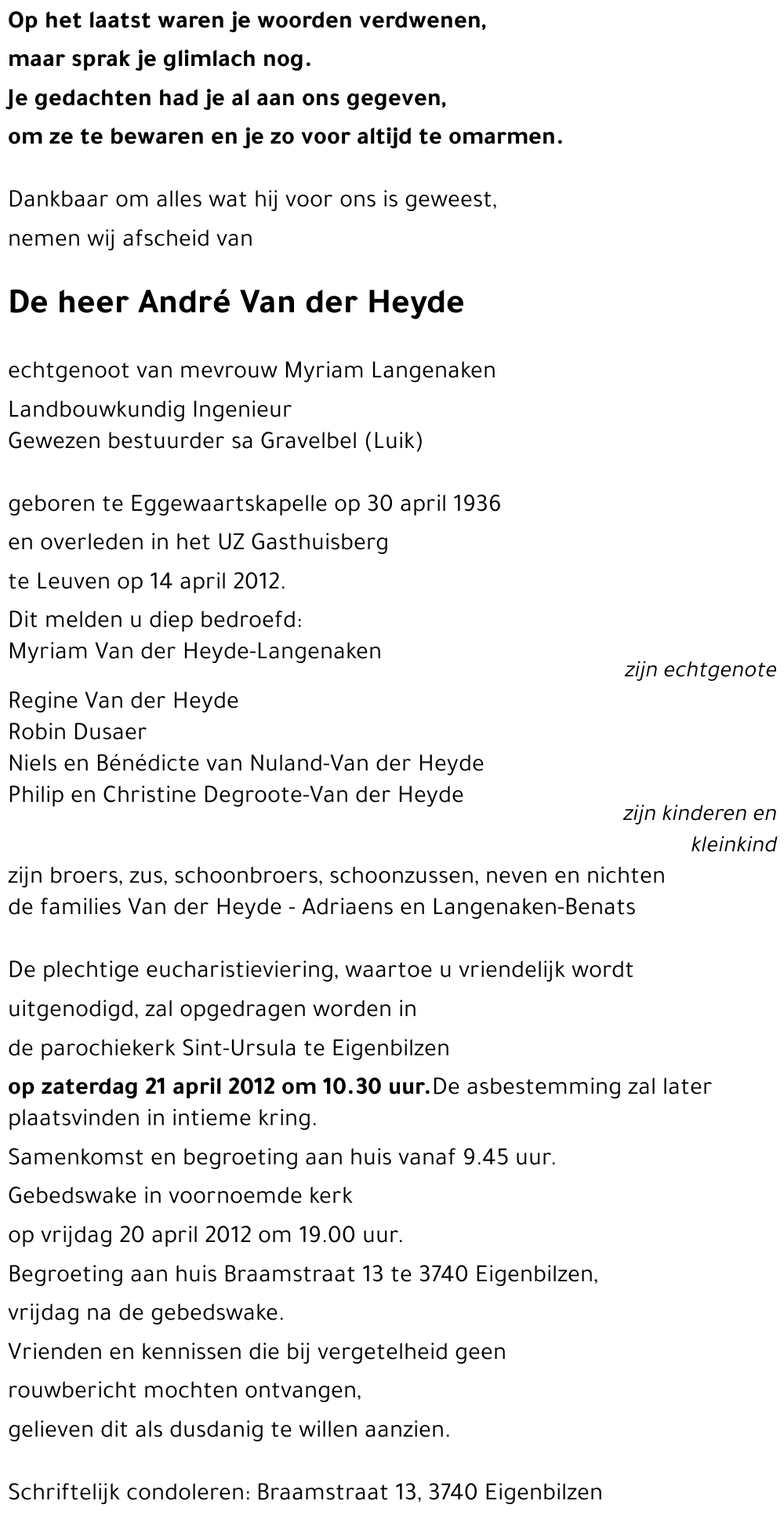 André Van der Heyde