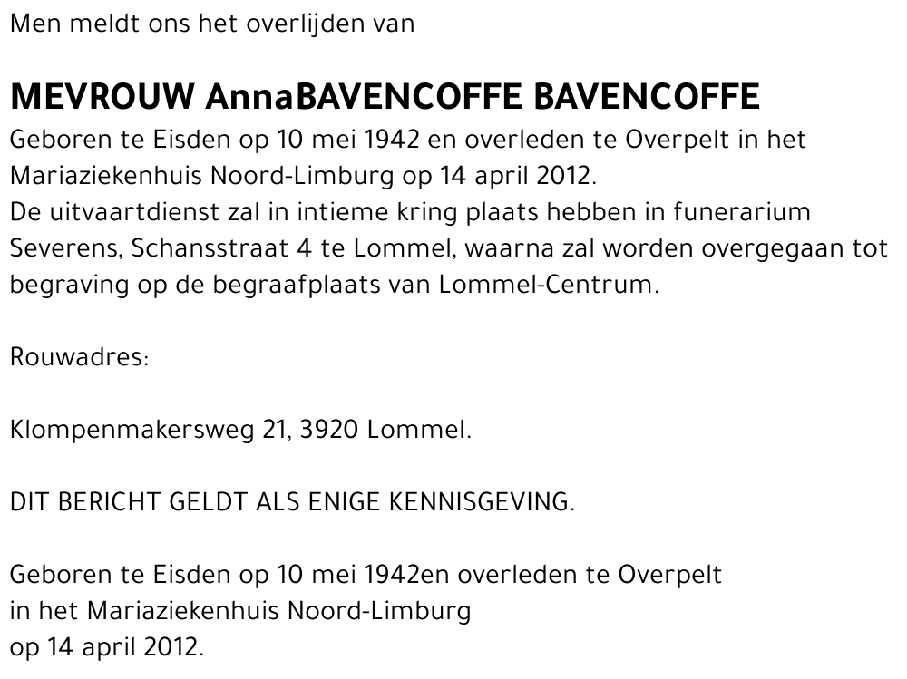 Anna Bavencoffe
