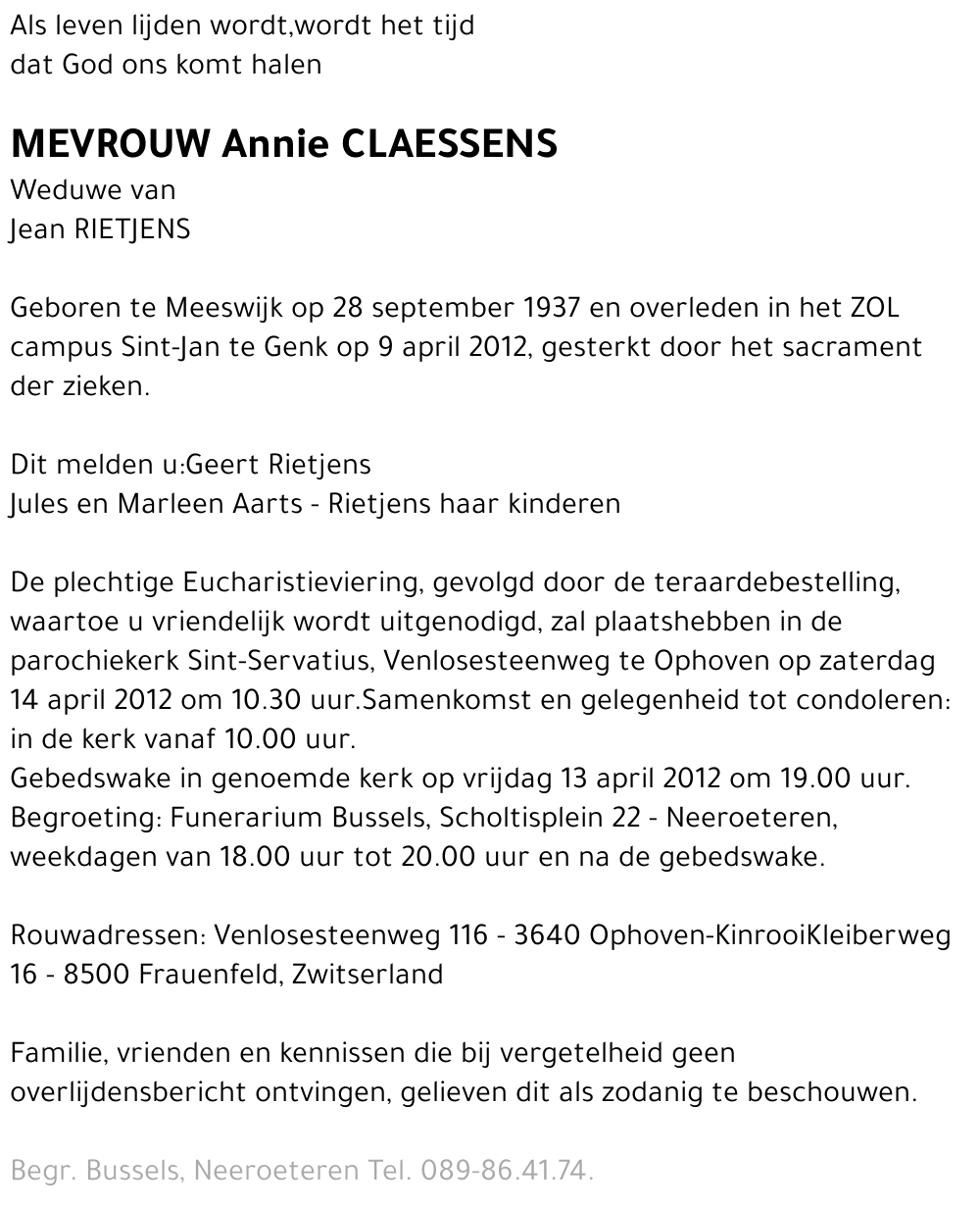 Annie CLAESSENS