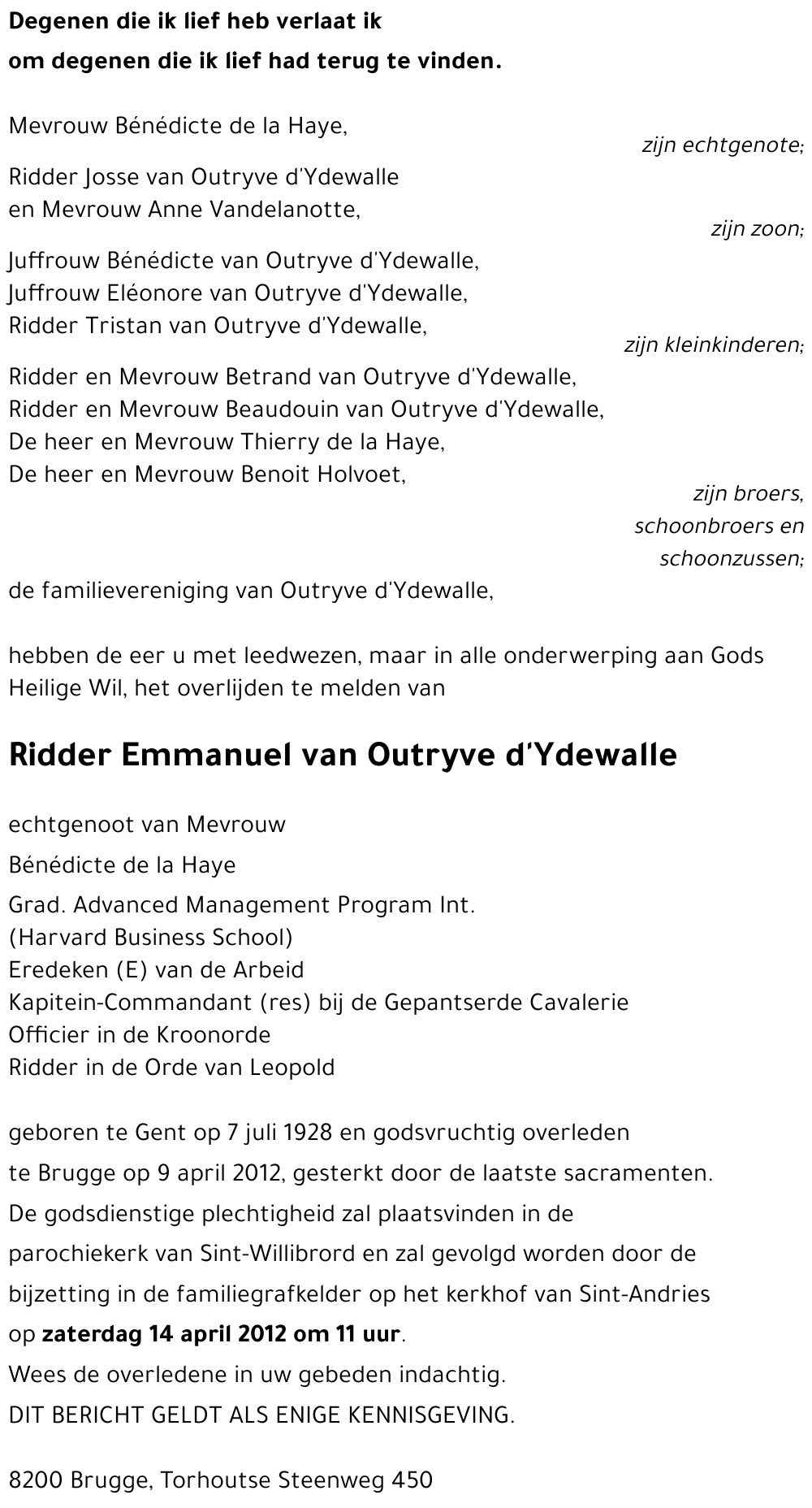 Emmanuel van Outryve d'Ydewalle