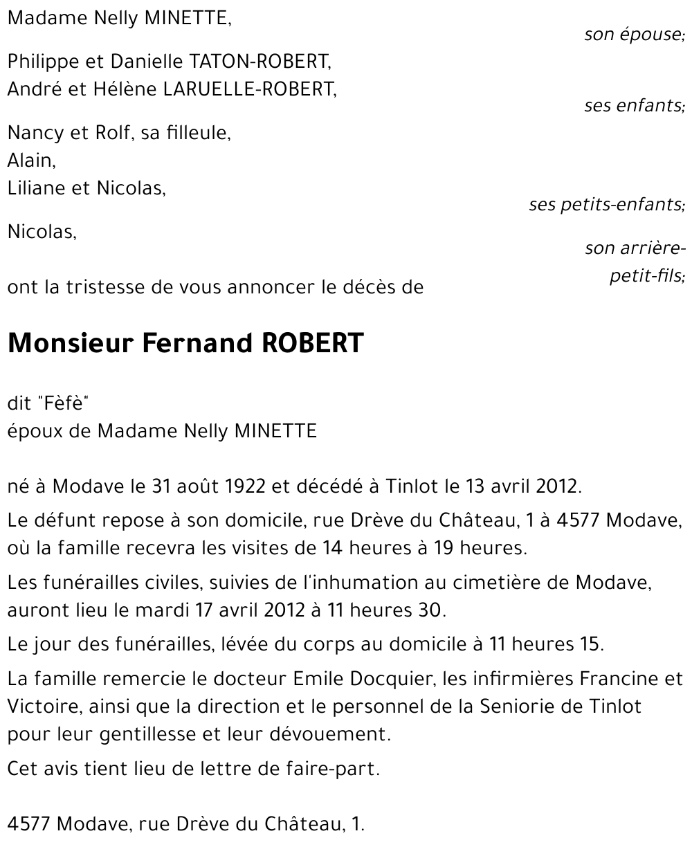 Fernand ROBERT