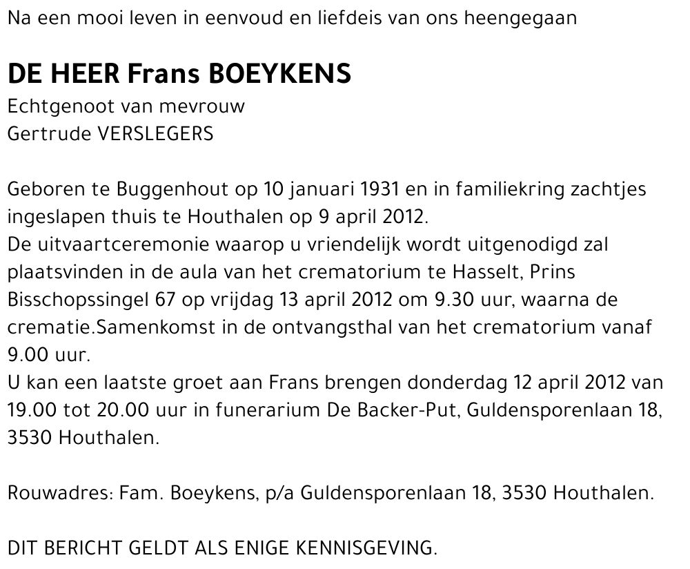 Frans BOEYKENS