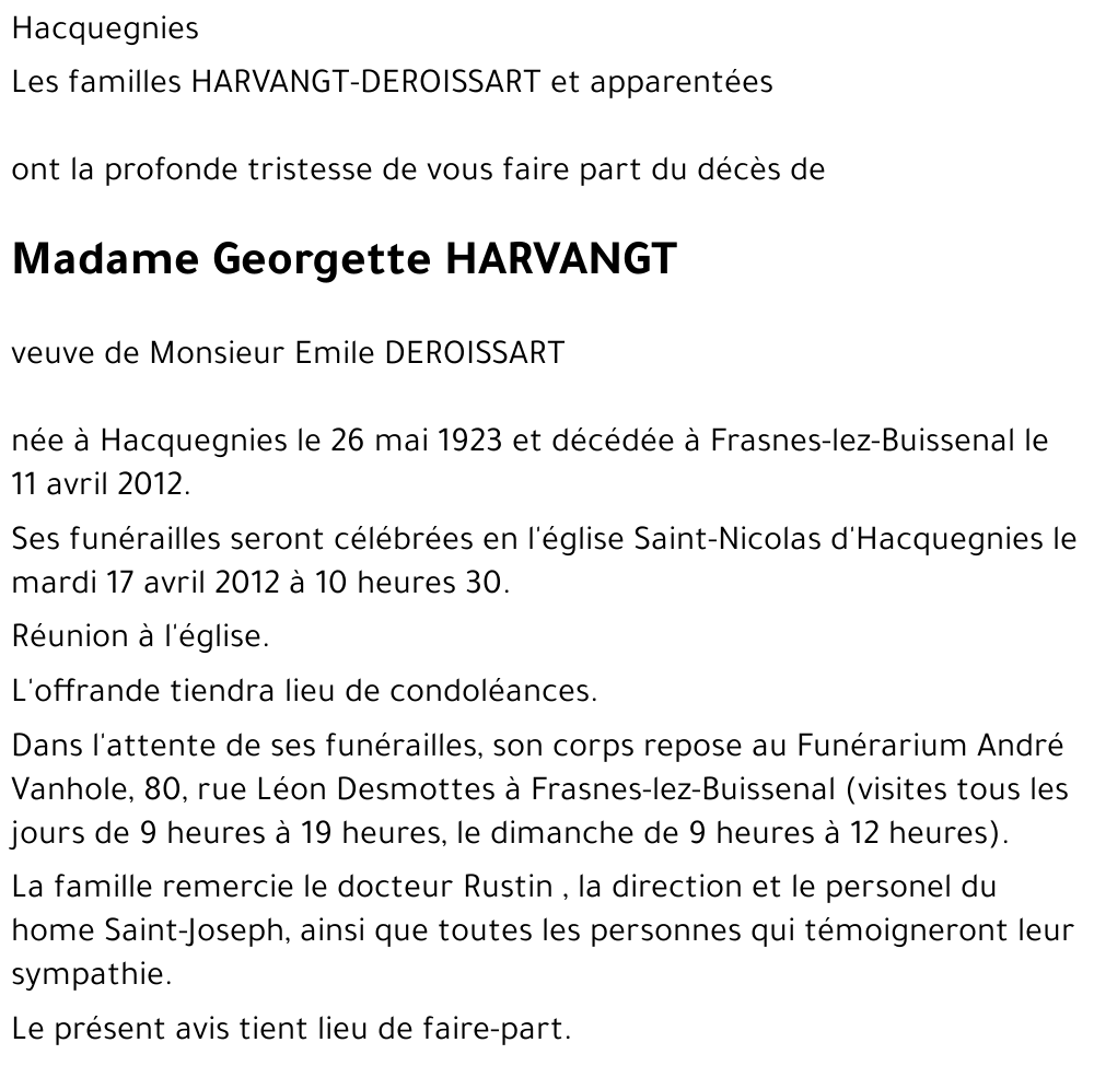 Georgette HARVANGT