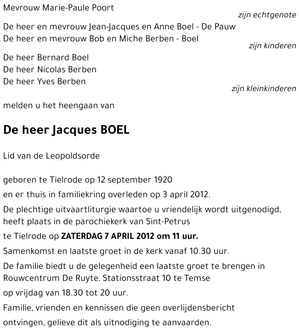 Jacques BOEL