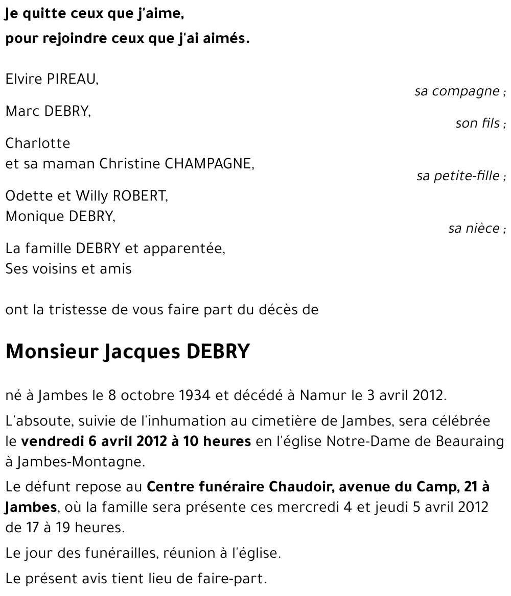 Jacques DEBRY