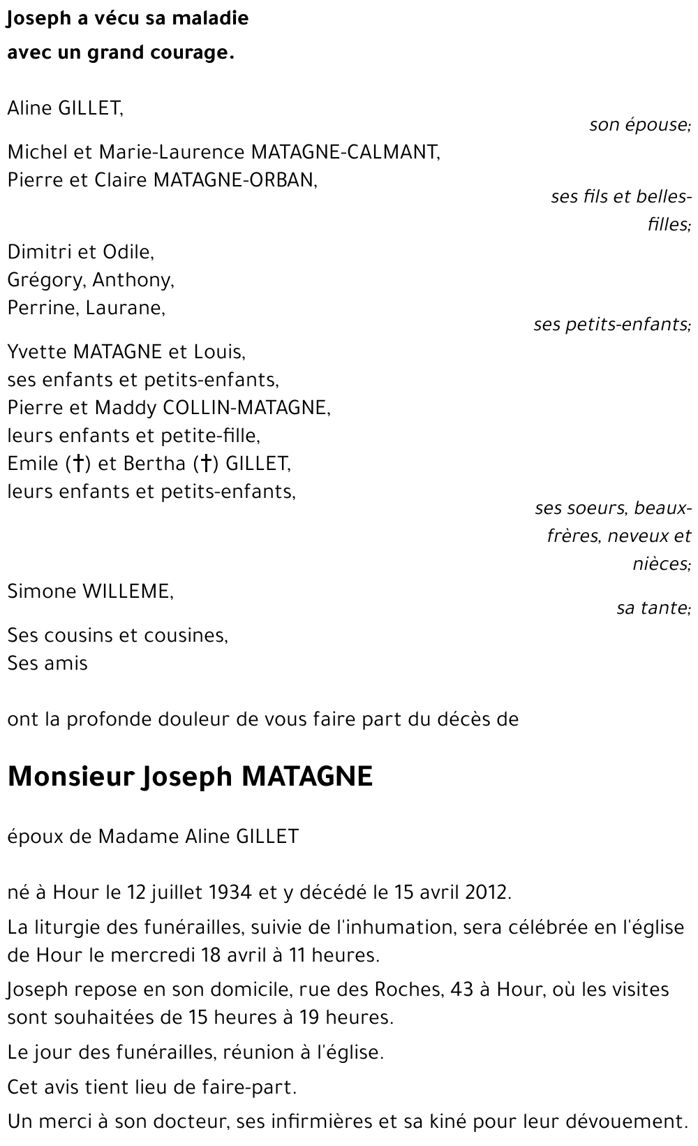 Joseph MATAGNE
