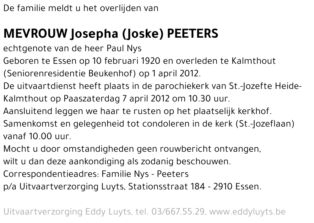 Josepha Peeters