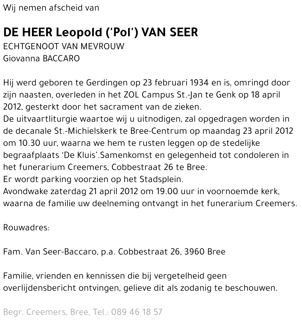 Leopold Van Seer