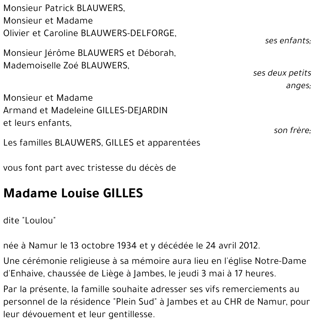 Louise GILLES