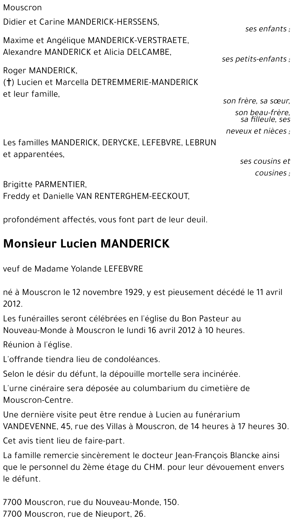 Lucien MANDERICK