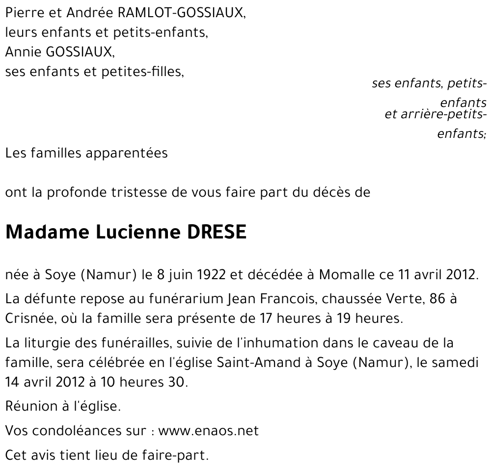 Lucienne DRESE