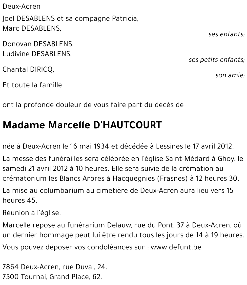 Marcelle D'HAUTCOURT