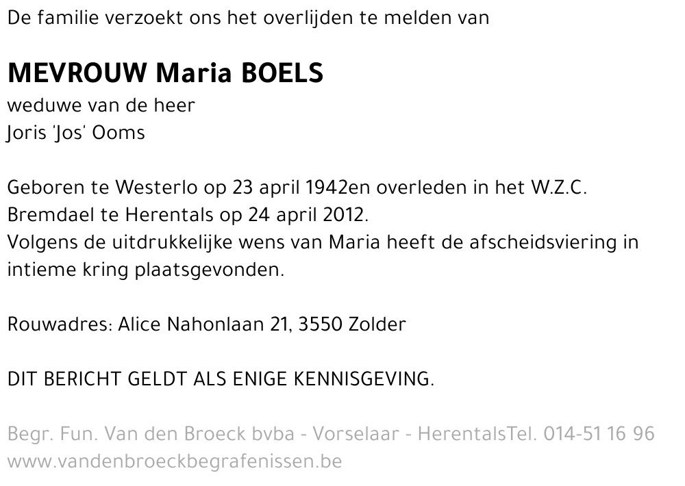 Maria Boels