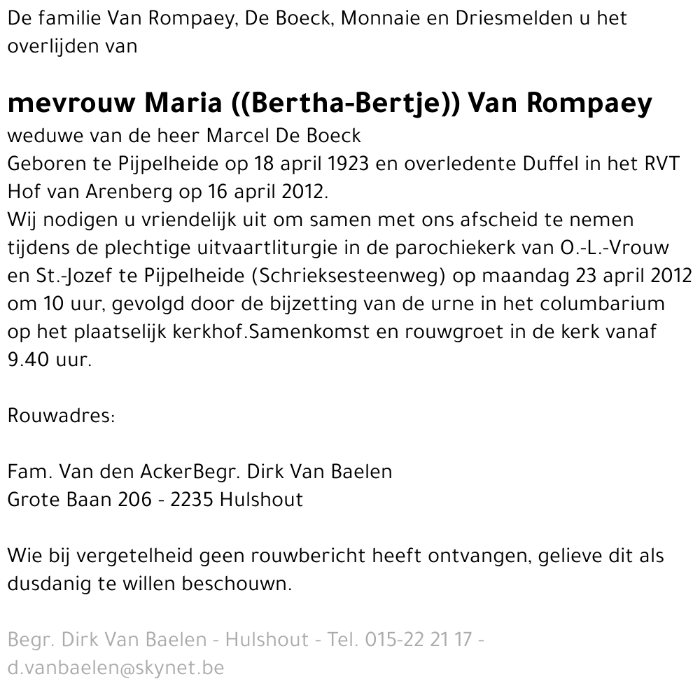 Maria Van Rompaey