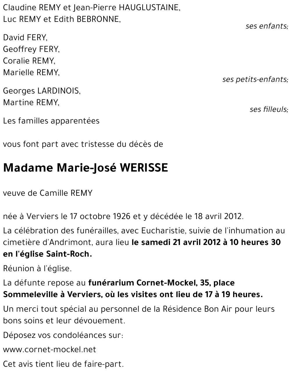 Marie-José WERISSE