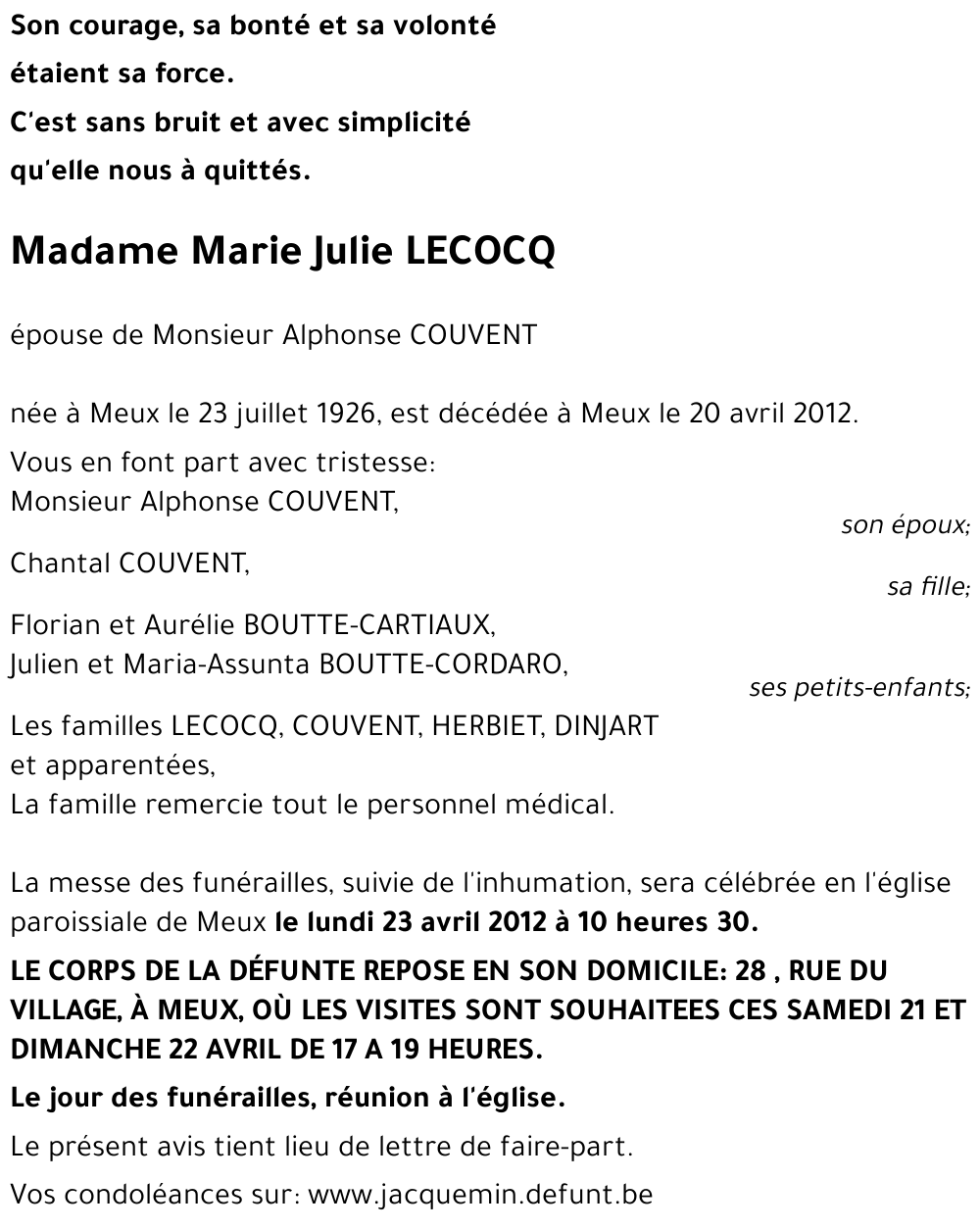 Marie Julie LECOCQ