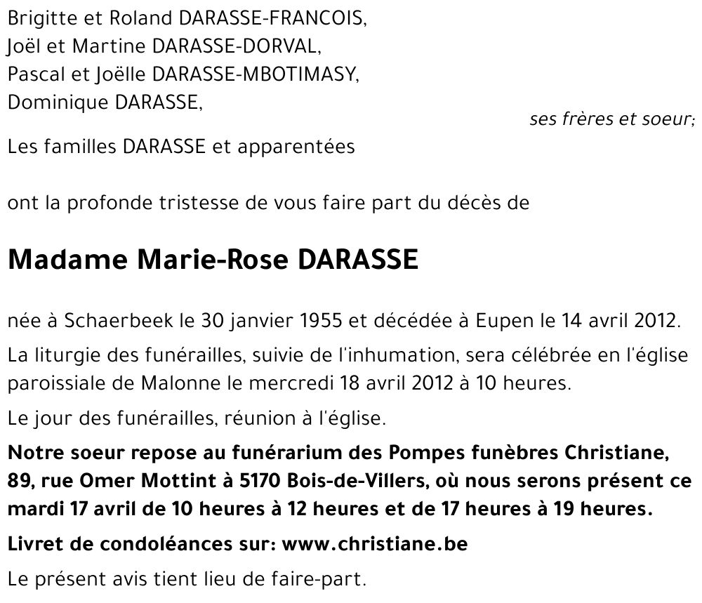 Marie-Rose DARASSE
