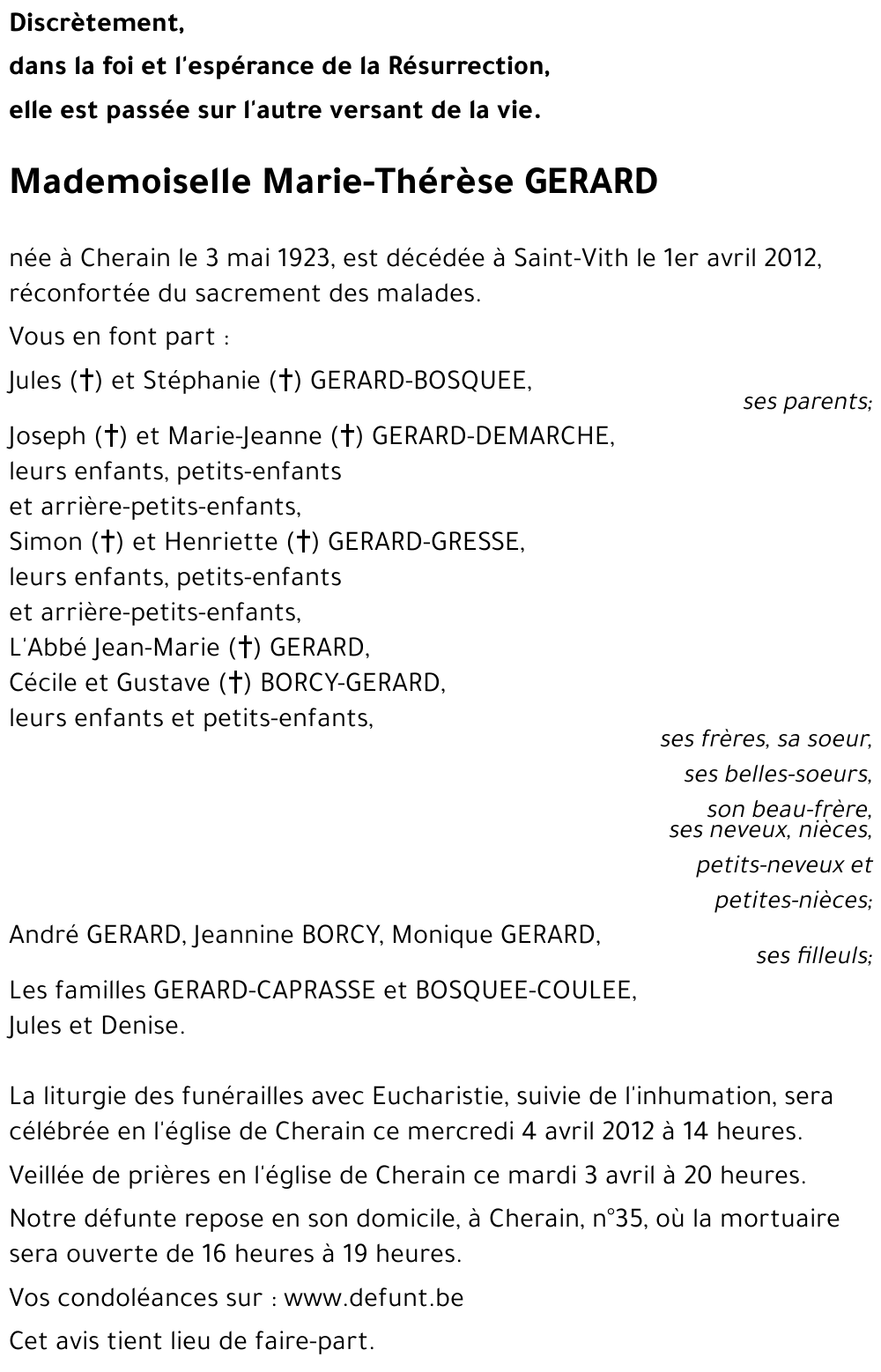 Marie-Thérèse GERARD