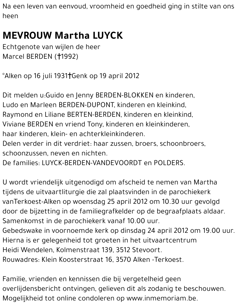 Martha LUYCK