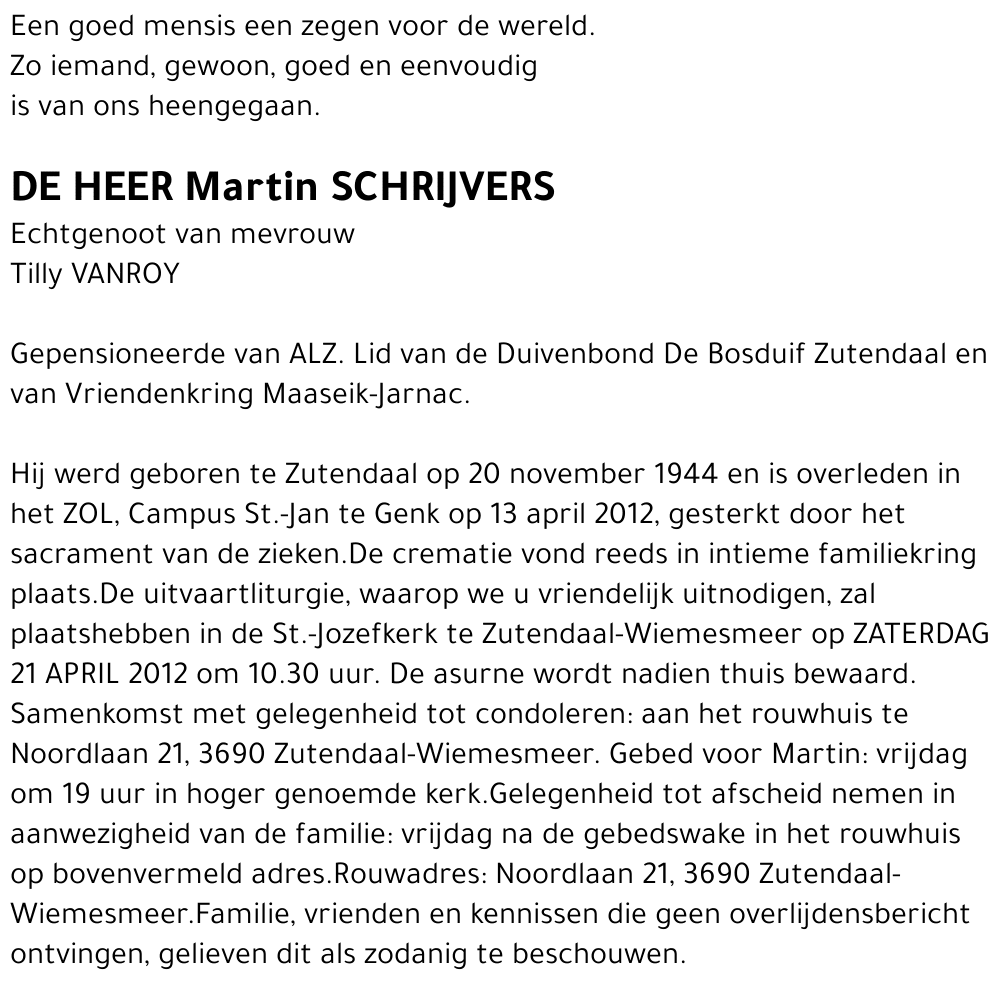 Martin SCHRIJVERS