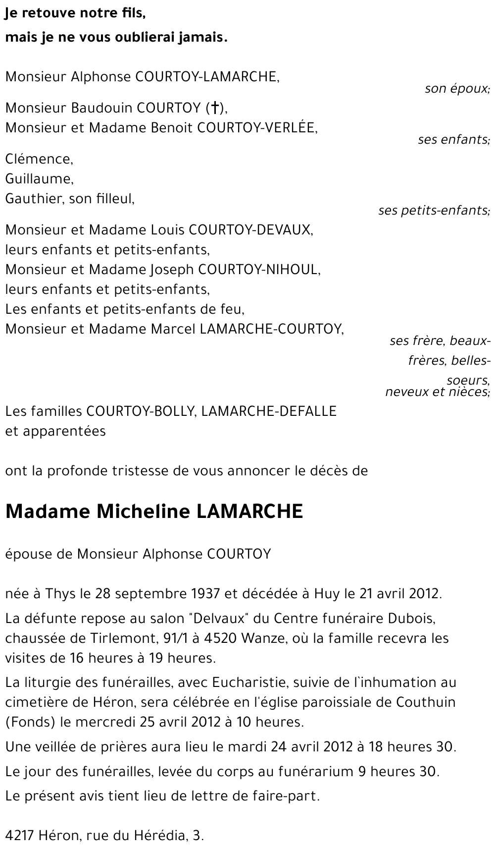 Micheline LAMARCHE
