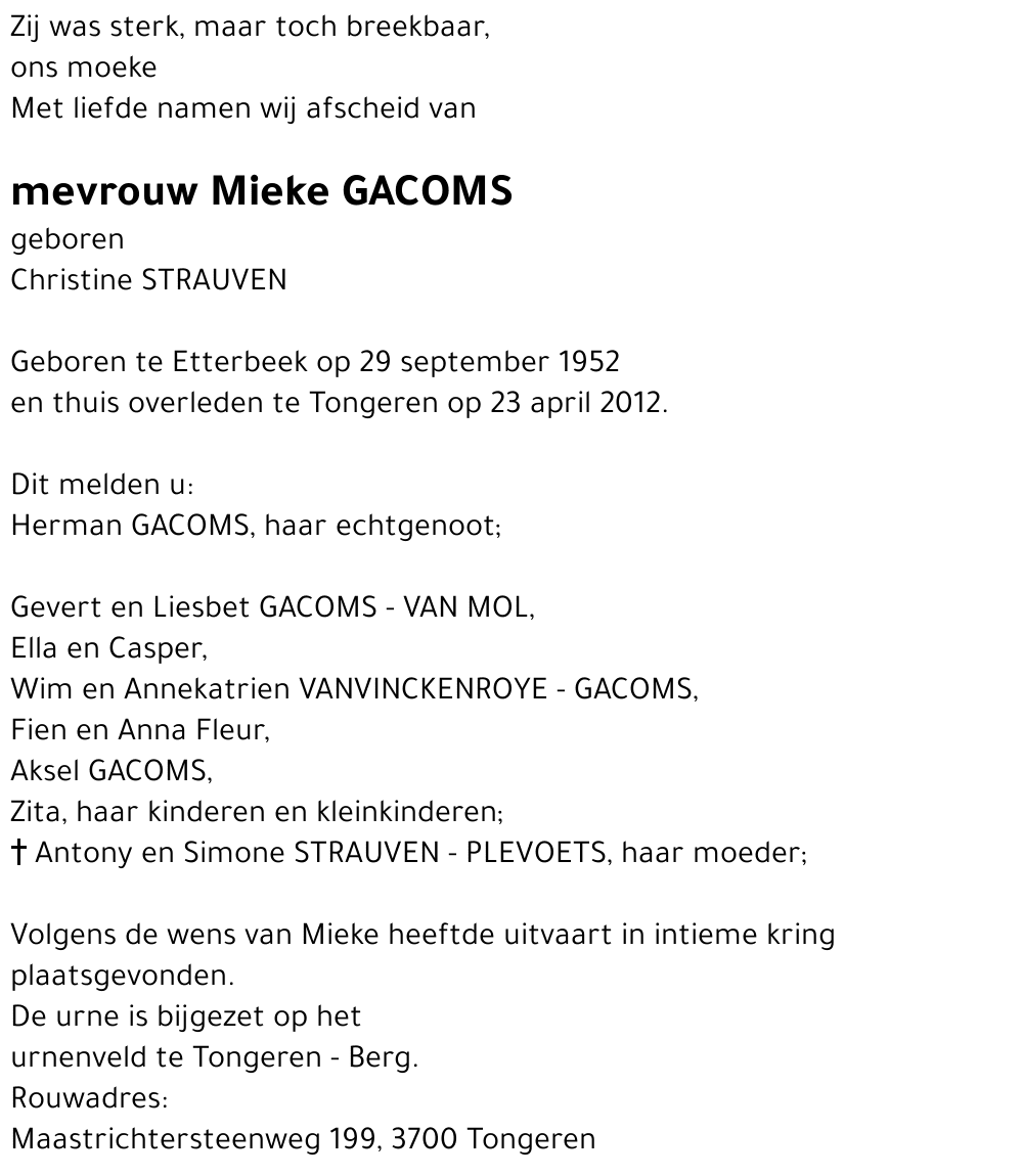Mieke GACOMS