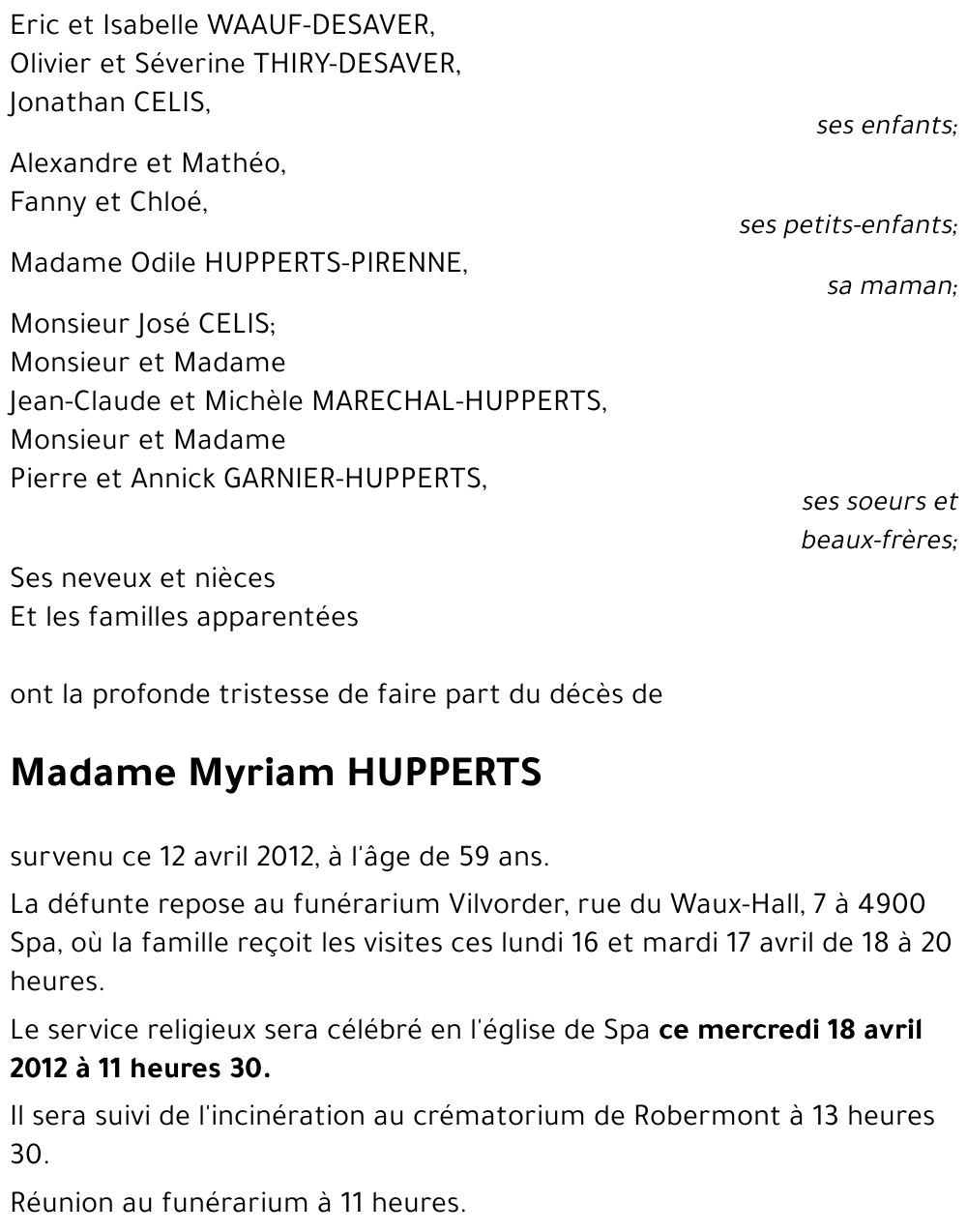 Myriam HUPPERTS