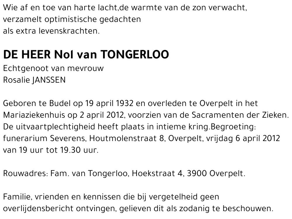 Nol van Tongerloo