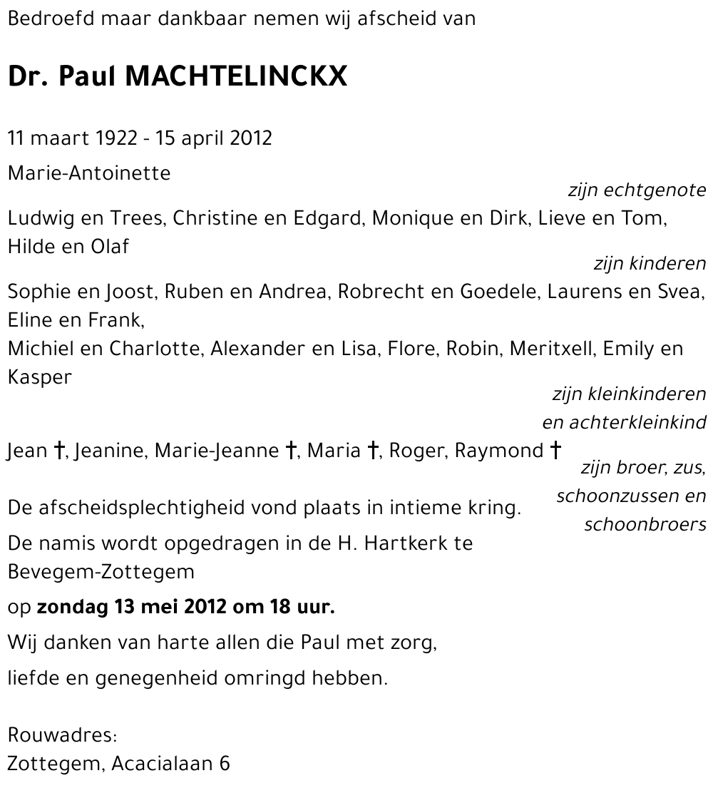 Paul MACHTELINCKX