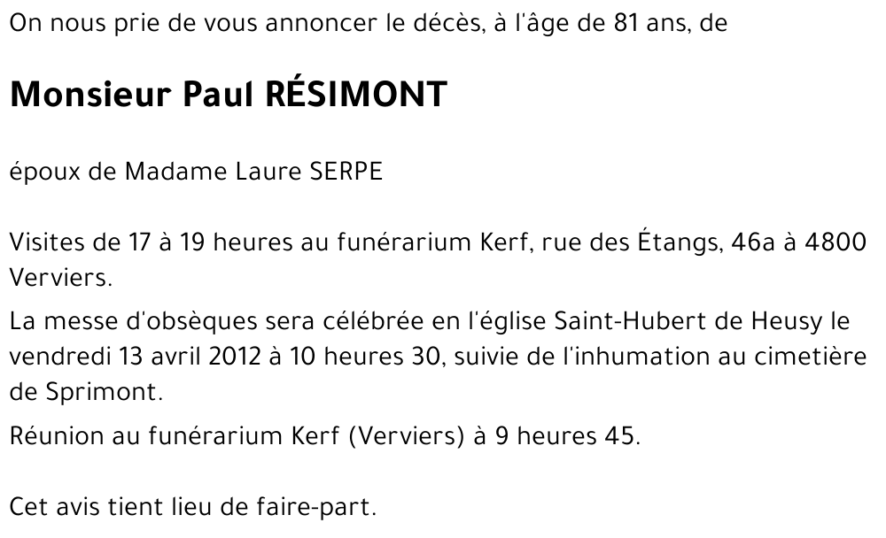 Paul RÉSIMONT