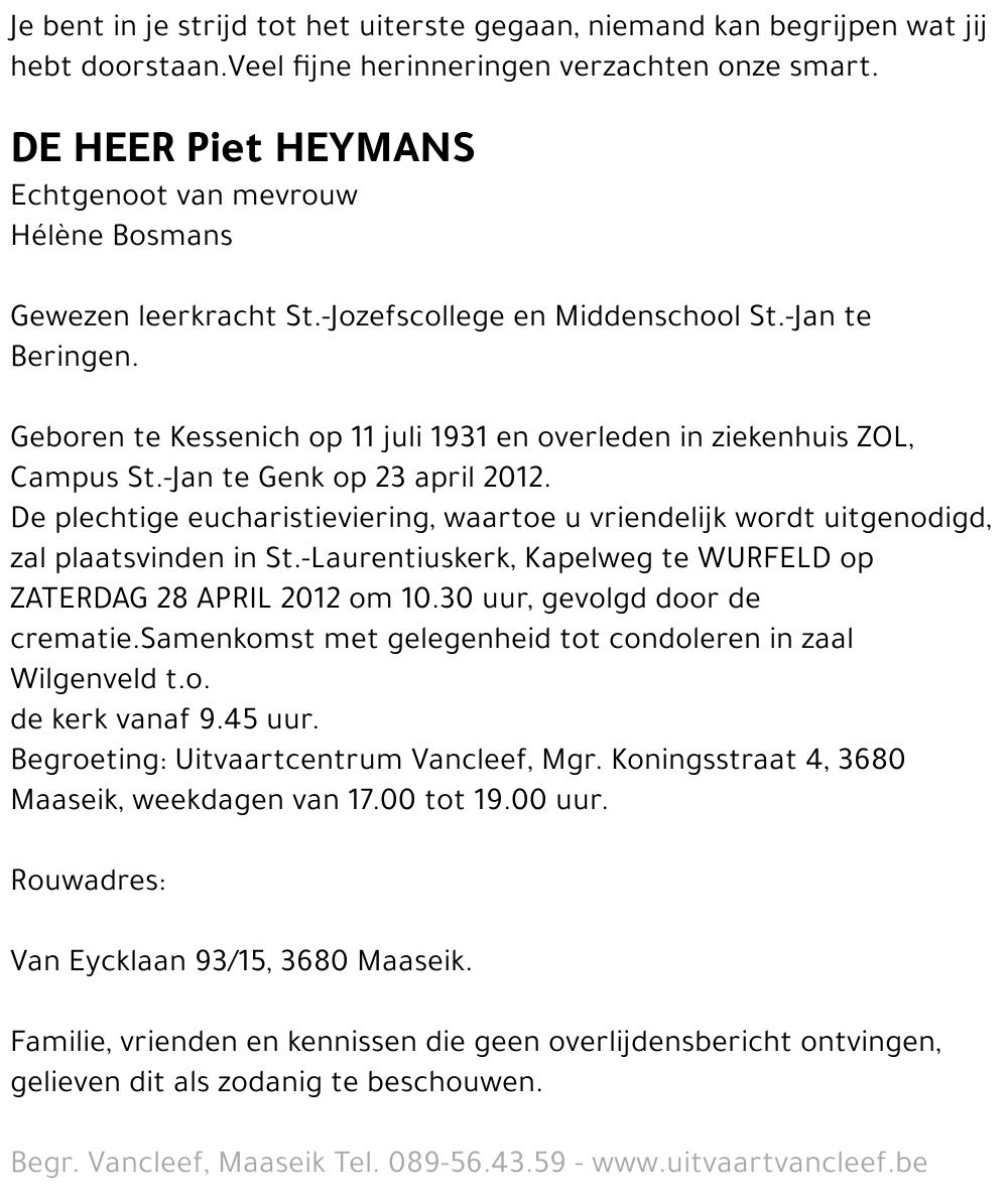 Piet Heymans