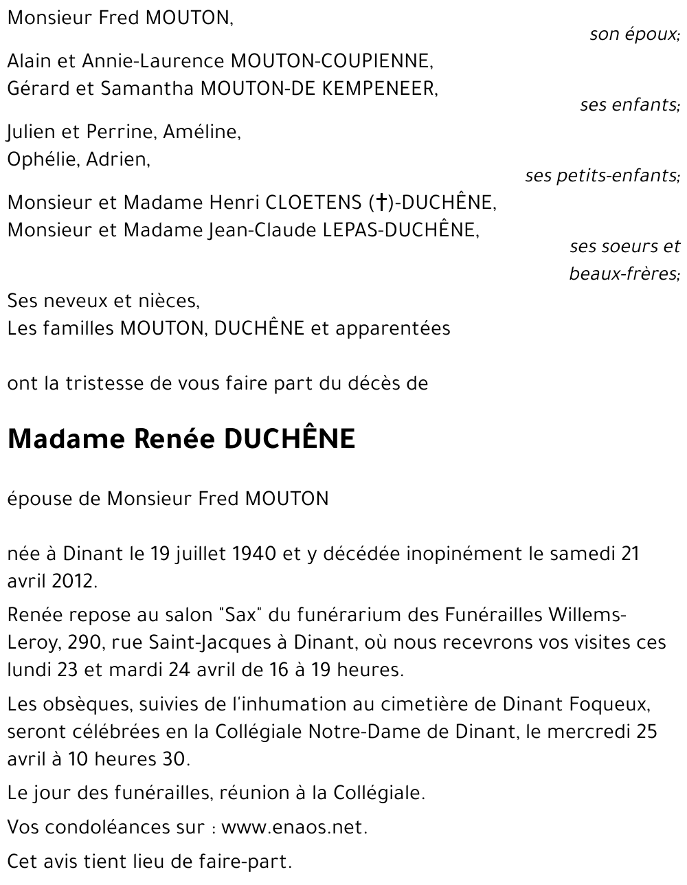 Renée DUCHÊNE