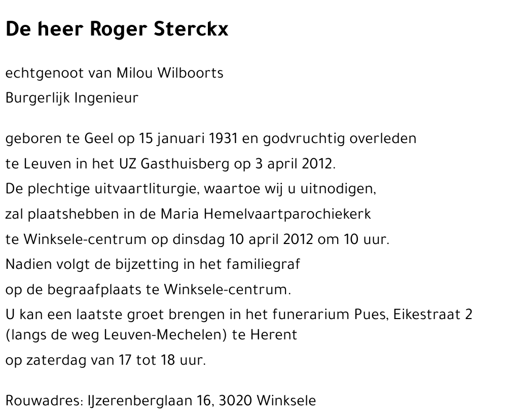 Roger Sterckx