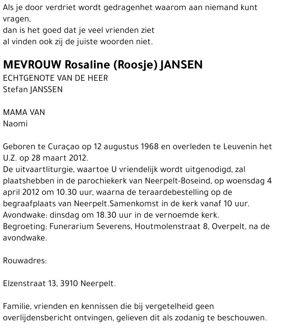 Rosaline (Roosje) Jansen
