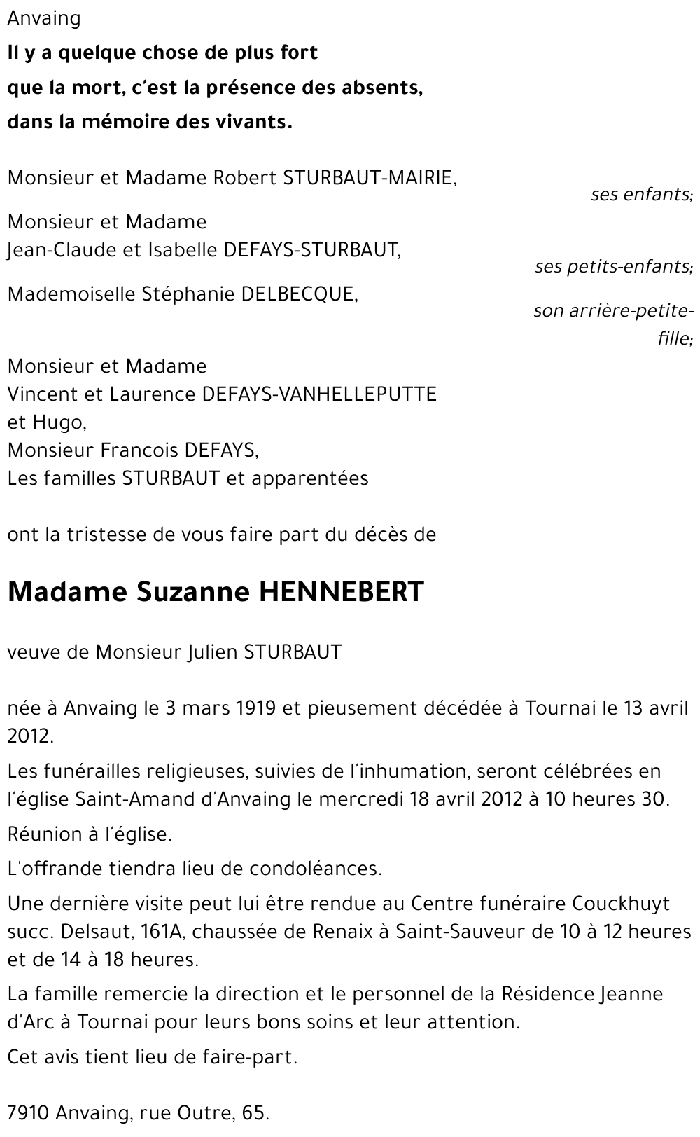 Suzanne HENNEBERT