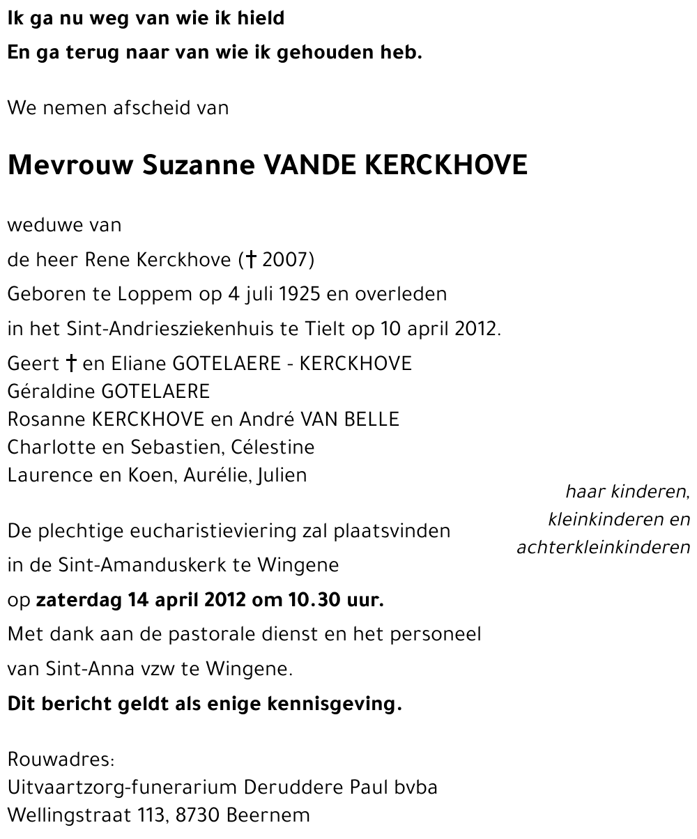 Suzanne VANDE KERCKHOVE