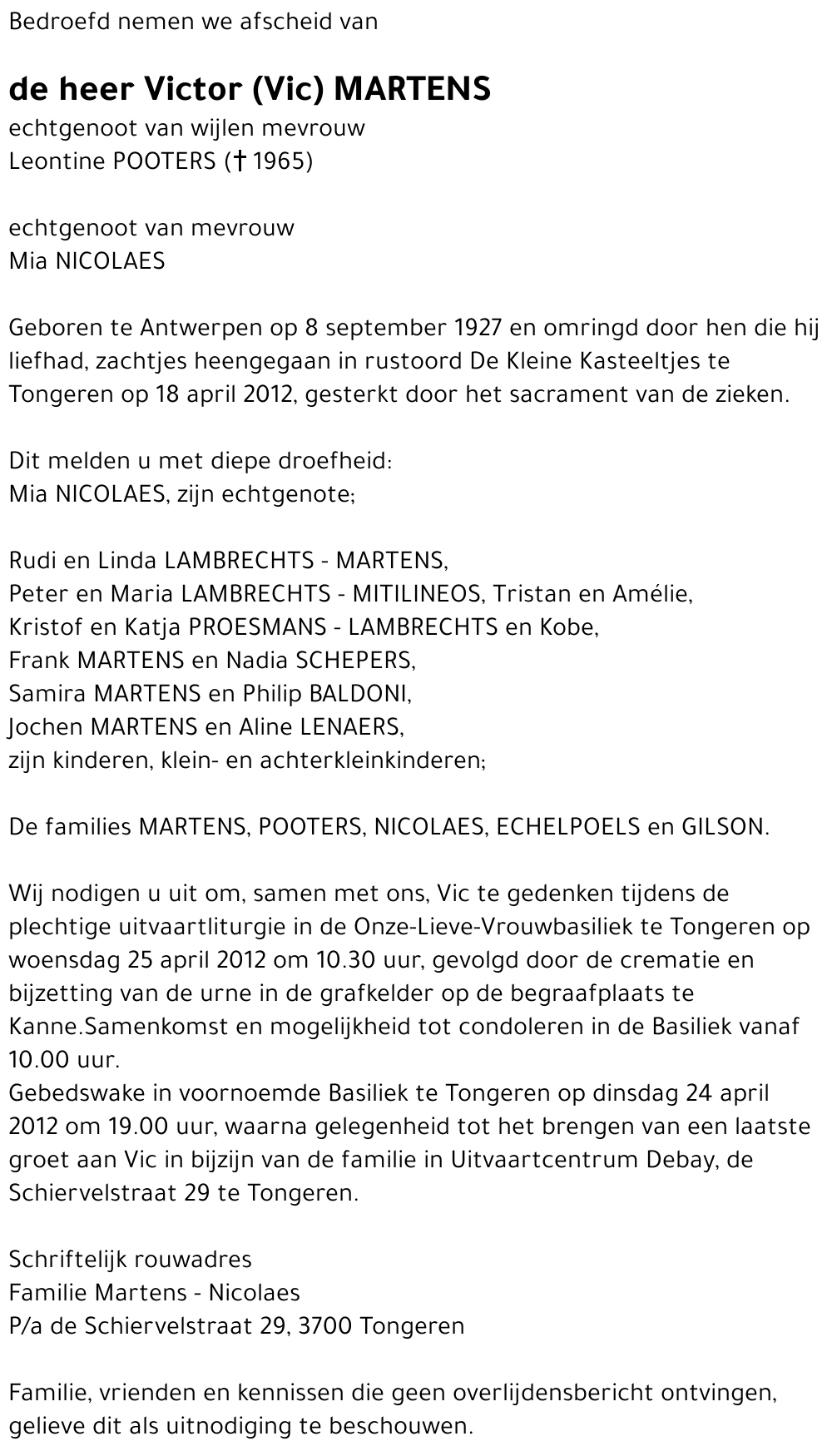 Victor (Vic) MARTENS