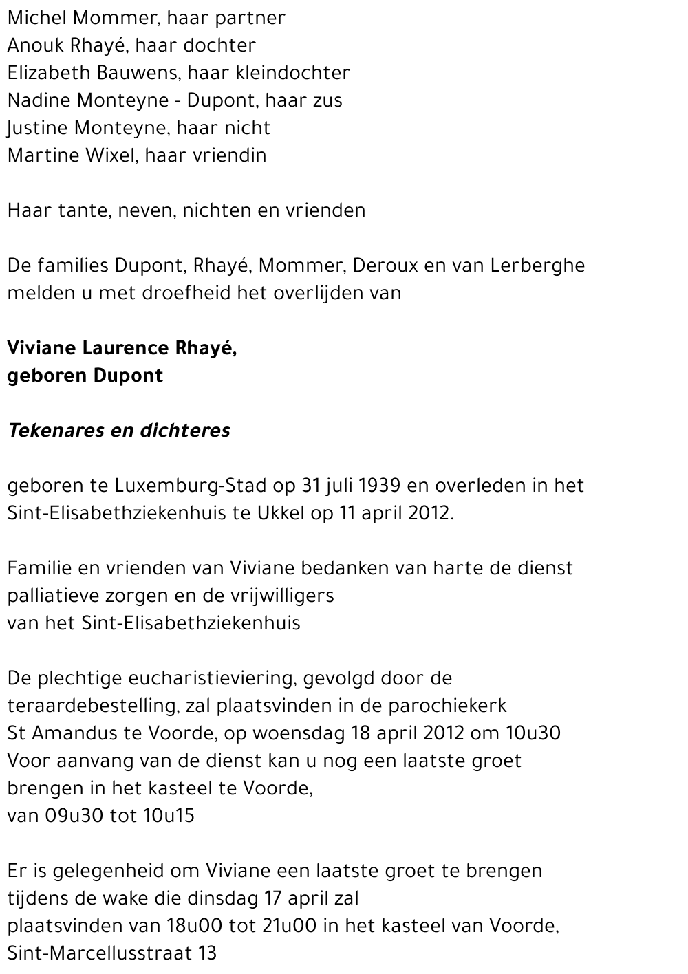 Viviane Laurence Rhayé