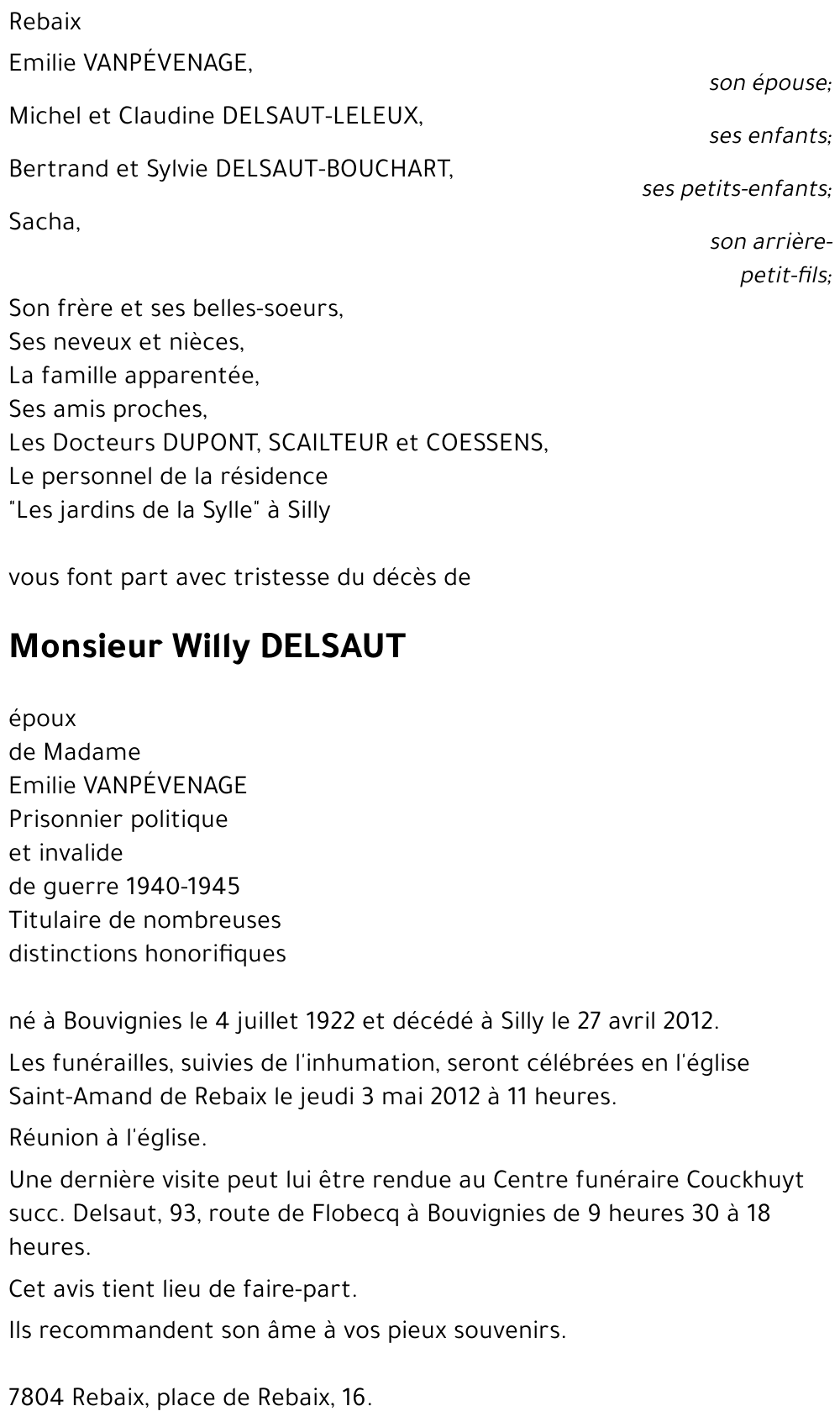 Willy DELSAUT