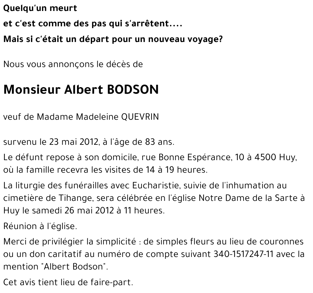 Albert BODSON