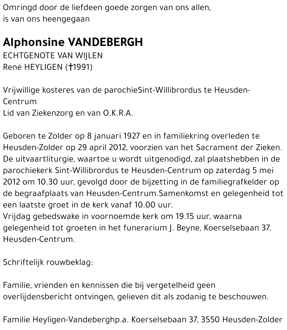 Alphonsine Vandebergh
