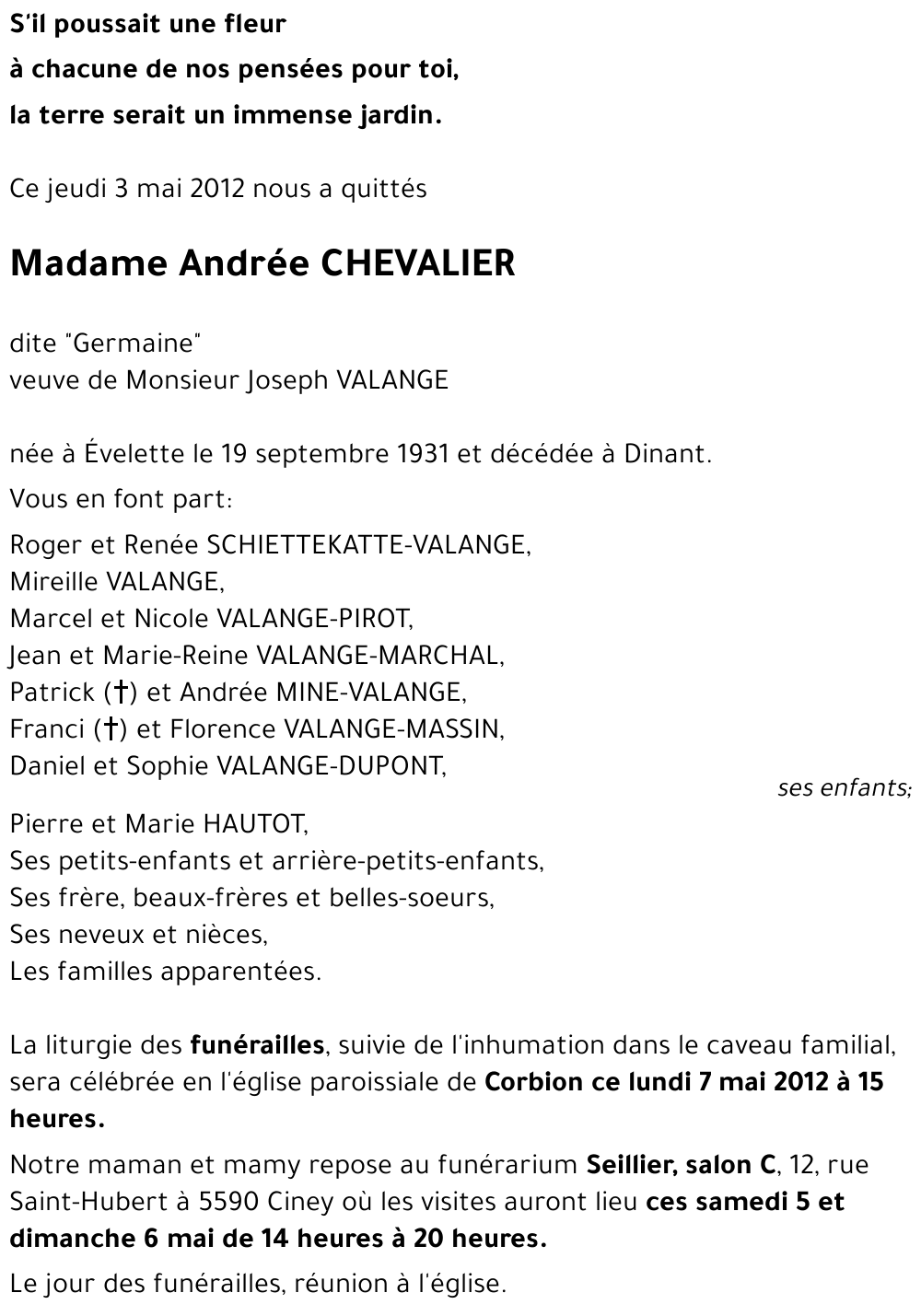 Andrée CHEVALIER